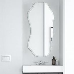 FLAIR GLASS Frameless Rectangular Blob Beveled Wall Mirror, Bathroom Mirror, Wall Mount Mirror, Washbasin Mirror, Looking Mirror Glass, Mirror for Bedroom, Unframed Mirror (6 mm Thick, 18x36 inch)-image-52