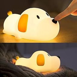 HAPPYBAG Kids Night Light,Cute Soft Silicone Dog Lamp Dimmable Nursery Portable Puppy Kawaii Lamps,Bedside Lamp For Baby And Toddler,Boy Girls, White-28