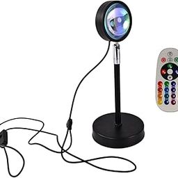 SVH® Metal Sunset Projector Lamp - 16 Color LED Light with Remote, Desk Lamp Projection Night Light, 180° Rotation Romantic Sunlight for Bedroom, Party, Photography-image-36