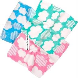 Kids & women Cloud Pattern Handkerchiefs and Baby Washcloths, Quick Dry, Pack of 4, Blue Pink Mint-image-63