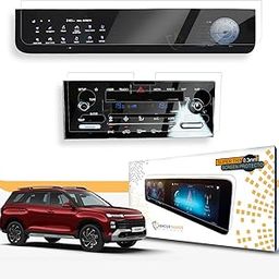 ARMOUR GUARDS Screen Guard For NEW HYUNDAI ALCAZAR 2024 || 10.25 INCH INFOTAINMENT + INSTRUMENT CLUSTER + AC CLUSTER ||Prestige Platinum Signature || Display Accessories [Not Tempered Glass]-21