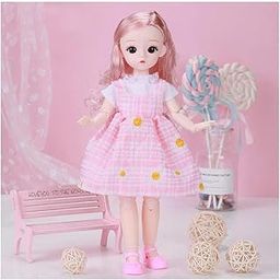 Tickles Movable Joints Cute Beautiful Eyes Fashionable Princess Dress Doll (Size: 30 cm; Color: May Vary)-image-95