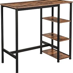 VASAGLE ALINRU Bar Table, High Dining Table with 3 Storage Shelves, Industrial Bar Counter with Stable Iron Structure, for Kitchen, Dining Room, Living Room, Rustic Brown ULBT11X-image-26