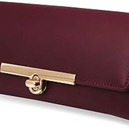 Women's Maroon Hand Clutch Wallet Purse Trendy Lock Closure |Phone Holder|4 Cards Pocket (ldu-012mar)-picture-22