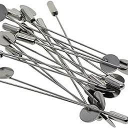 20 Set Stick Pin Hat Lapel Pins Brooch Base Part DIY Findings Crafts Blank|Jewellery-19