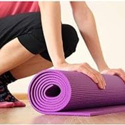 ❖ Pure EVA Yoga Mat with 4MM Anti Skid Yoga mat for Gym Workout Aerobics Yoga Mat for Men Women (4mm, Purple)-image-74