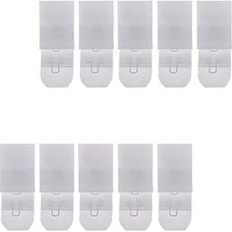 LICHTS 10 Set 1 Hook 3 Rows Bra Extenders Elastic Stretchy Bra Strap Extension White-39