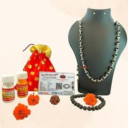Rudratva 100% Natural Unpolished Karungali Malai | German Silver Capped | 8mm Ebony Wood (54+1 Beads) - 2 Lab Certification | For Pooja, Jaap & Protection - கருங்காலி மாலை | Free Karungali, 5 Mukhi Rudraksha Bead, Ashtagandha Chandan & Vibhuti Bhasma-image-12