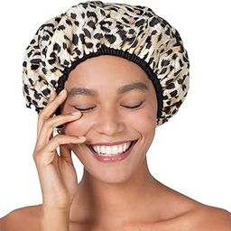 Betty Dain Socialite Collection Terry Lined Shower Cap, Safari Spots-image-21