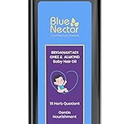 Blue Nectar Ayurvedic Baby Hair Oil with Organic Ghee, Almond Oil, Coconut Oil & Olive Oil for Hair and Scalp (18 Herbs, 100 ml)-image-88
