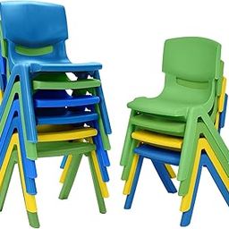 10 Pcs Stackable Chairs- Multicolour Seating for Kids, Toddlers - Durable, Portable and Strong Virgin Plastic for Classroom, Home, Daycare & Playroom Furniture with 100kg Weight Capacity-picture-13