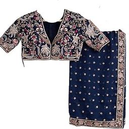 Saree Women's And Girls Heavy Georgette Silk Saree With Heavy Sequence N Coding Multi Work (Rama Blue)-image-32