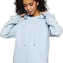 amazon brand - symbol Women Cotton Blend Regular Fit Hooded Sweatshirt-picture-4
