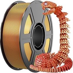 Amoybaby Silk PLA 3D Printer Filament, Silk Dual Color Gold Red PLA Filament 1.75+/-0.03mm, Shiny Coextrusion PLA Filament, Color Change 3D Printing Filament 1KG/2.2lb-11