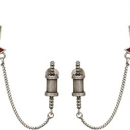 Silver-Plated Oxidised Diamond Shaped kite Ear Cuff Women and Girls | Handmade Earcuffs Earrings-image-31