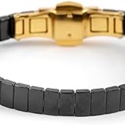 18KT Gold Plated Stainless Steel Tarnish-Free Waterproof Black Link Bracelet for Boys and Men, Perfect for Formal and Casual Occasions-3