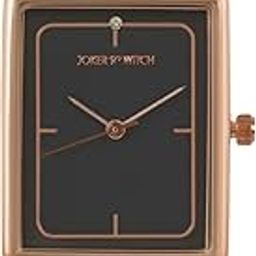 Joker and Witch Quad 24 x 30mm Grey Dial 16mm Rose Gold Steel Mesh Strap Watch for Women-14
