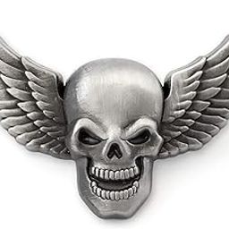 3D Winged Skull Lapel Pin, Zinc, no gemstone-image-32