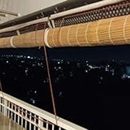 TCLPVC Bamboo Window Shade Curtain (Beige, Large, 4/8) | Solid-image-78