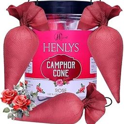HENLYS caphor cone Camphor Cone (Original & Bhimseni) Room, Car and Air Freshener & Mosquito Repellent (4, Pink)-image-34