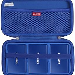 Hermitshell Hard Travel Case for Samsung T7 / T7 Touch Portable SSD 1TB 2TB 500GB USB 3.2 External Solid State Drive (Case for 3 Hard Drives, Sapphire Blue)-17