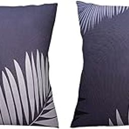 TONY STARK Polyester Throw Pillow Case Cushion Cover Home Sofa Decorative (Cover Only, No Insert) 42x42cm Dark Grey Fern (Pack of 2)-image-16