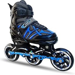 jaspo Unisex Radar Adjustable Inline Skates With 100 Mm Pu Wheel (Small (31-34), Blue)-image-49