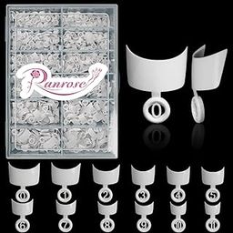 Ranrose 600PCS Short French Style False Nails Half Cover Nails Tips,White Short Acrylic Extension Finger Nail 12 Sizes with Box (French)-image-60