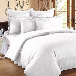 Relaxfeel,Pure Linen 100 % Premium Deluxe Stain Stripes 250Tc Cotton Double (91X101 Inchs) Bed Size of Duvet/Quilt/Comforter/Razai Cover of Colour(White) with Zipper Closure, Corner Ties-image-14