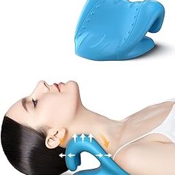 BETOVIN Neck Stretcher for Neck Relief - Neck and Shoulder Relaxer Cervical Spine Traction Device to Relieve Neck and Shoulder Fatigue and Pain, Chiropractic Pillow Relief TMJ Muscle Pain (Blue)-10