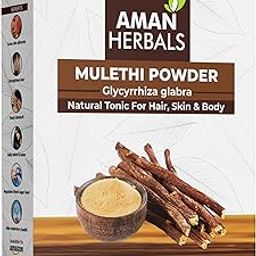 AMAN HERBALS - Natural Mulethi Powder - Licorice Root Powder, Rich in Antioxidants, Perfect for Skin Brightening, Hair Care, and Oral Health-image-10