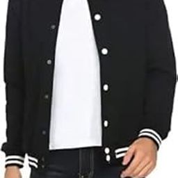 Regular Fit Bomber Jacket with Long Sleeve for Men (Black)-image-26
