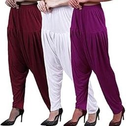 Comfort Fit Viscose Blend Patiala Pants Combo 3 for Women-image-57