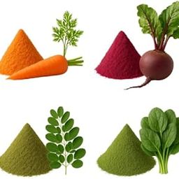 Myla Organics Solar Dehydrated Combo Powders (Carrot + Beetroot + Moringa + Palak Spinach) - 4x100g = 400 gram-image-43
