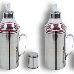 GANGAMETAL Stainless Steel Oil Dispenser 1 Liter Container for Kitchen | Oil Pot With Handle and Bottle-11