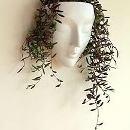 Roots & Shoots Ceramic Lady Face Wall Hanging Planter |17.5 x 13.5 cm Abstract Hanging Vase for Indoor Wall, Living Room, Balcony & Home Decor (White)-image-10