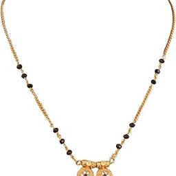 Designer and Stylish Brass Vati Pendant Gold Plated Mangalsutra Necklace For Women and Girls-image-82