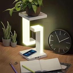 LED Desk Lamp with Wireless Charger – Touch Sensor, 3-Mode Stepless Dimmable Bedside Lamp, USB Rechargeable Night Light for Bedroom, Living Room, Study Room (White)-86