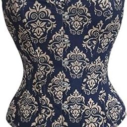 Goth Damask Steel Boned Over Bust Corset/Waist shaper for Woman-image-58
