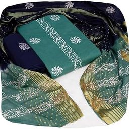 Women's Rajasthani Jaipuri Cotton Battik Print Hand Dyed Ethnic Daily Festival Office Suits Set Dress Material with Pure Cotton Gold Design Dupatta-image-46