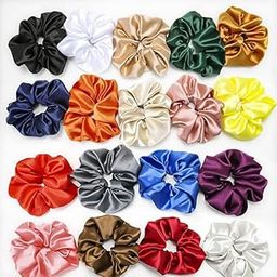 Aathi Satin Silk Scrunchies for Hair, Set of 12, Anti-Breakage Elastic Hair Ties, Multicolour Pack for Women and Girls-image-78