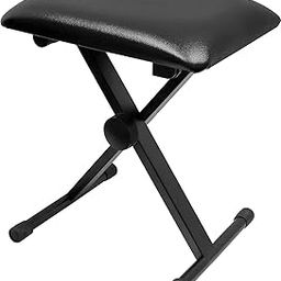 Position Padded X-Style Keyboard Bench (Black)-image-38