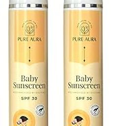 Pure Aura Baby Sunscreen (Pack of 2), 50g Each | SPF 30 Kids Sunscreen | 100% Mineral & Ayurvedic | Chemical-Free | Sensitive Skin Friendly | Outdoor Safe | Doctor Recommended-image-19