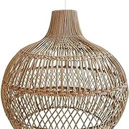 GRASSMINDS Handcrafted NestWhirl Rattan Pendant Lamp Shade | Artisan Handcrafted Natural Cane Pendant lamp shade for ceiling | Rustic Home Décor | Ambient glow in any space Dia(50X50cm) Medium Size-image-65