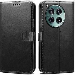 Oncraves Flip Case for OnePlus 12 | Card Slots, Magnetic Closure, Black-image-54