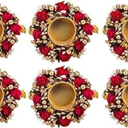 Sanvatsar Home Decorative Deepak| Corporate Gift, Diwali Gift Diya, Deepak, Candles, New Year Gift, Christmas Gifts, Home Decoration Light Diya Set (Red Color) (6 Diyas)-image-77