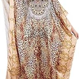 Soft Satin Kaftan with Digital Print and Rhinestones Handwork and Hidden Adjustable Belt | Free Size [M-4XL] | Fancy | Maxi Casual | Kaftan Dress for Women-image-82