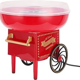 Premium Cotton Candy Machine, Electric Candy Floss Maker Vintage Cart Shape Countertop Cotton Candy Maker Children's Day One‑Button Operation, Dishwasher Safe - Red(EU 220V)-picture-12