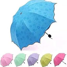 Light And Beautiful Travel Magic Umbrella, Water Contact Gets Pattern Automaticly, Strong, Folding Umbrella for Rain, Sun Light Random Color 1PC-38