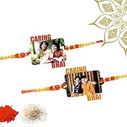 Mahajan Creation Personalized Caring Bhai MDF Rakhi with Photo | Customized 'CARING BHAI' Rakhi for Brother | Unique Raksha Bandhan Gift-image-93